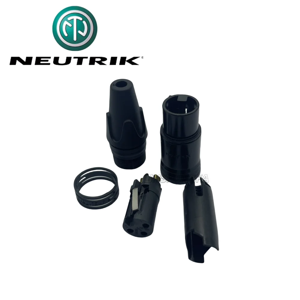 60PCS/Lot NEUTRIK 3-core cannon female NC3FXX black gold-plated 3-core cannon male NC3MXX microphone plug