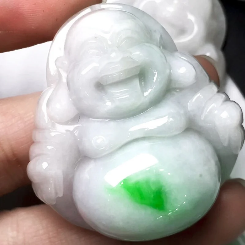 Natural a-Level with Color Big Buddha Jade Pendant