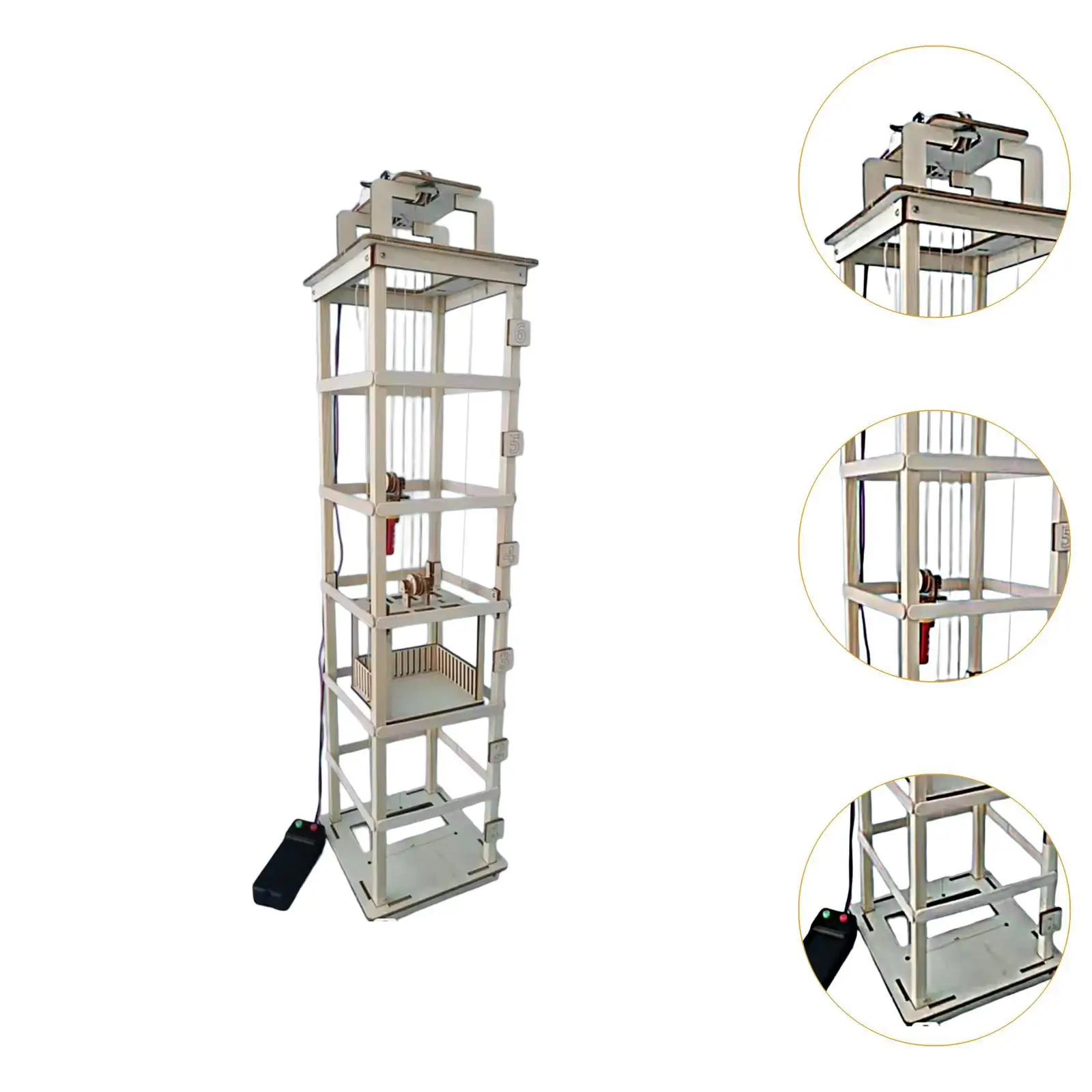 Wooden Elevator Model Educational Toy Self Assembly Science Building Kit Electric Elevator Toy for Boys Girls Birthday Gift