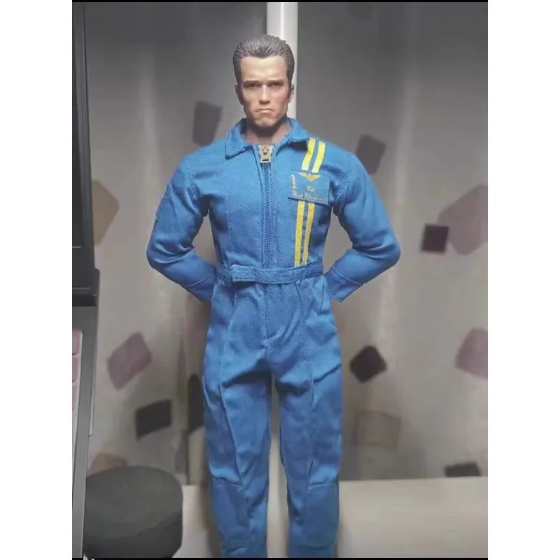 1/6 Jumpsuit Pilot Blue Jacket Military Coat w/ Zipper Chinese People's Volunteers Combat Clothes Model for 12in Action Figures