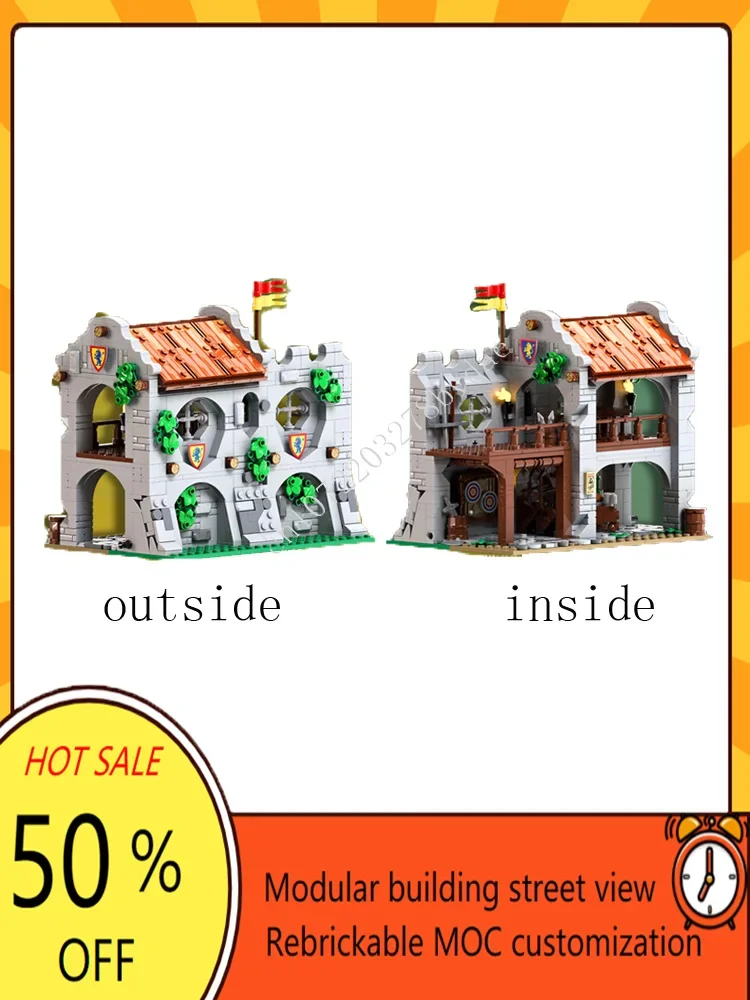 868PCSMOC Medieval Castle Custom Puzzle Model Modular Archer's Rest Technical  DIY Assembly Set Toy For Technology Holiday Gift