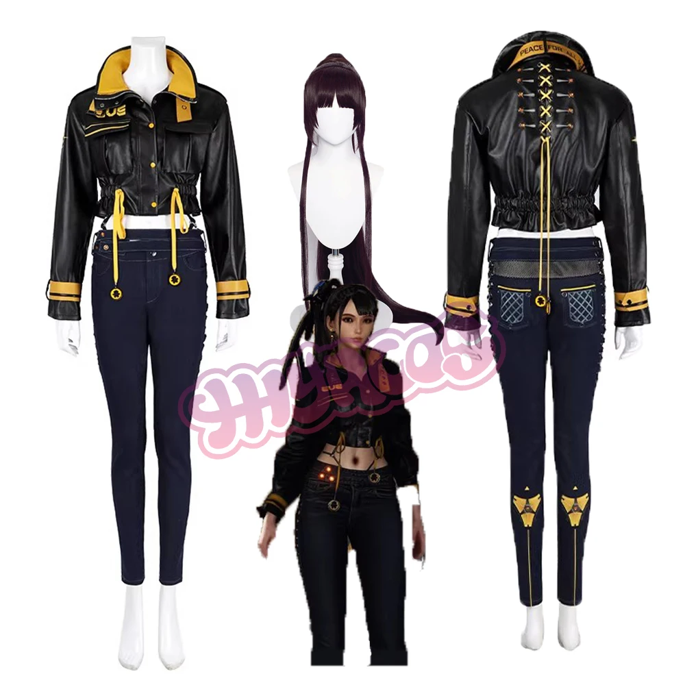 Disfraz de Cosplay de Aventurera para Mujer, Peluca Stellar Blade, Atuendos de Fantasía, Aretes, Peluca, Disfraz para Halloween, Carnaval, Juego de Roles