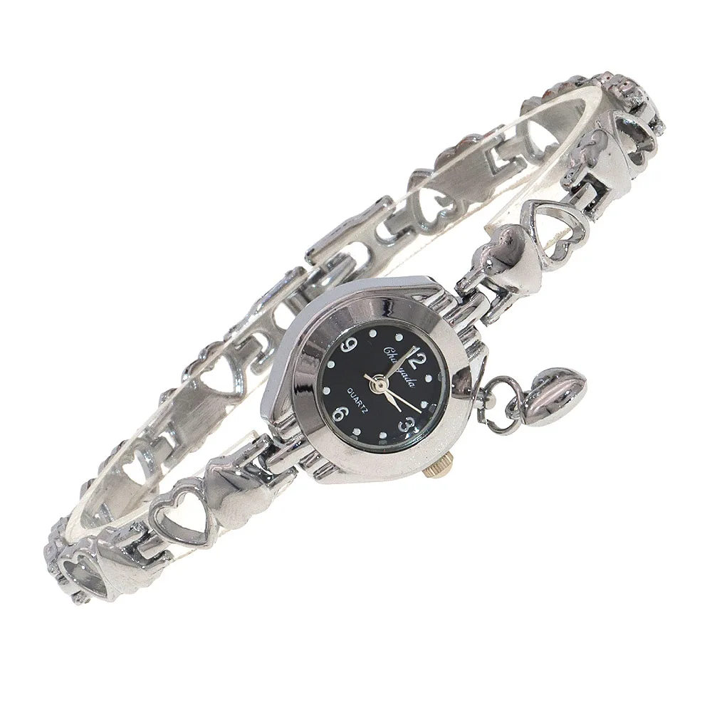 Reloj de pulsera de cuarzo con esfera pequeña para mujer, pulsera con colgante de corazón, venta al por mayor, novedad