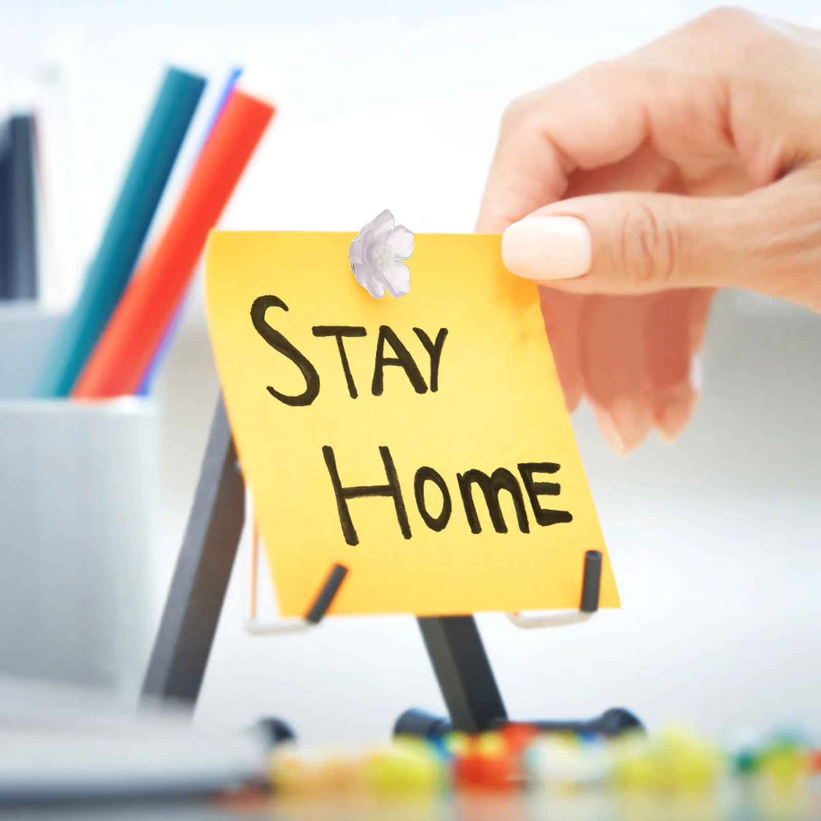 Punaises à fleurs en résine, 40 pièces, punaises décoratives pour panneau de liège, affichage de photos suspendu au mur, fournitures de décoration murale de bureau