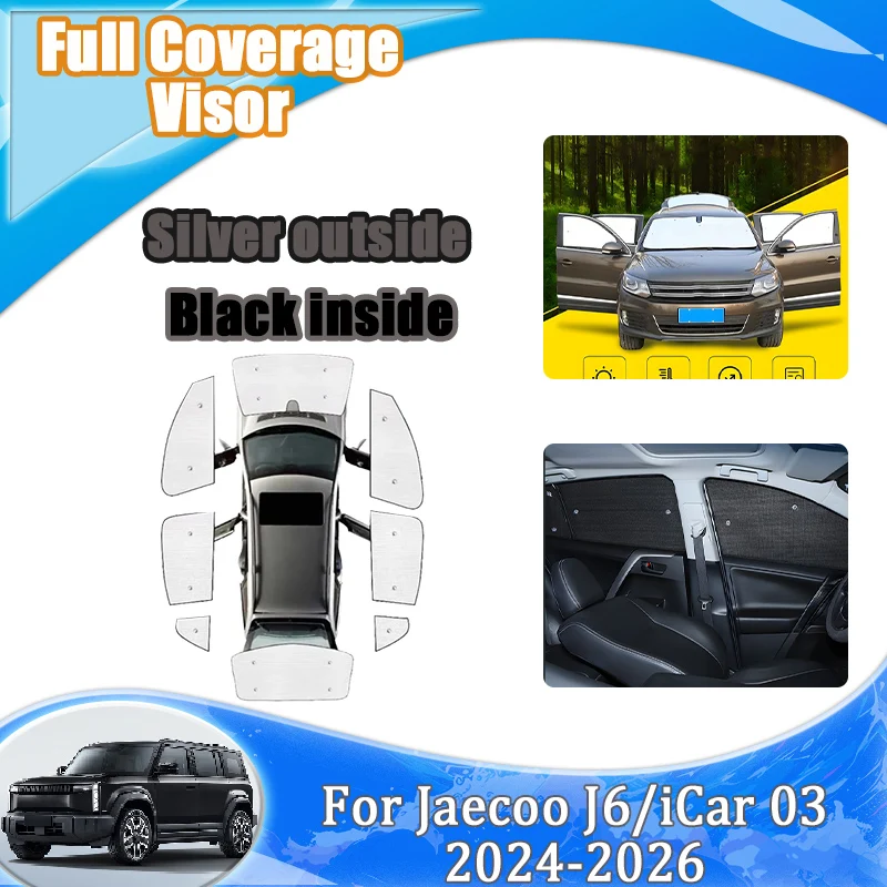 

For Jaecoo J6 Accessories Chery iCar 03 2024 2025 2026 Custom-Fit Automotive Sunshade Windshield Protection Heat Shield Parts