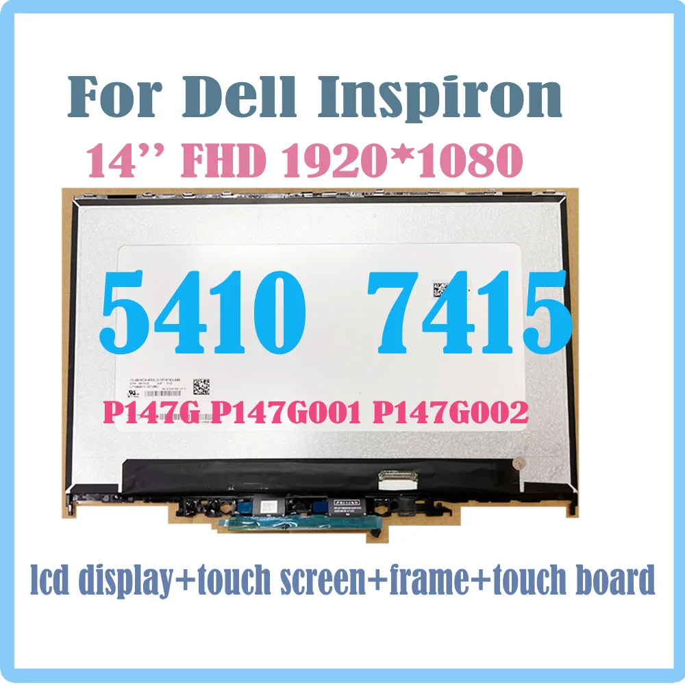 Pantalla LCD FHD de 14 pulgadas para Dell Inspiron 5410 7415 2 en 1 P147G P147G001 P147G002, montaje de digitalizador con pantalla táctil 5410 LCD Repl