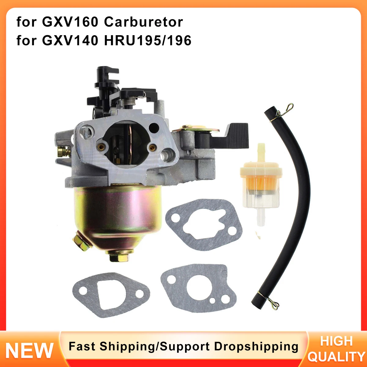 

Carburetor Set for Honda GXV160 GXV140 Engines & HRU195 HRU215 Lawn Mowers - 46S Type Fits BG-PM
