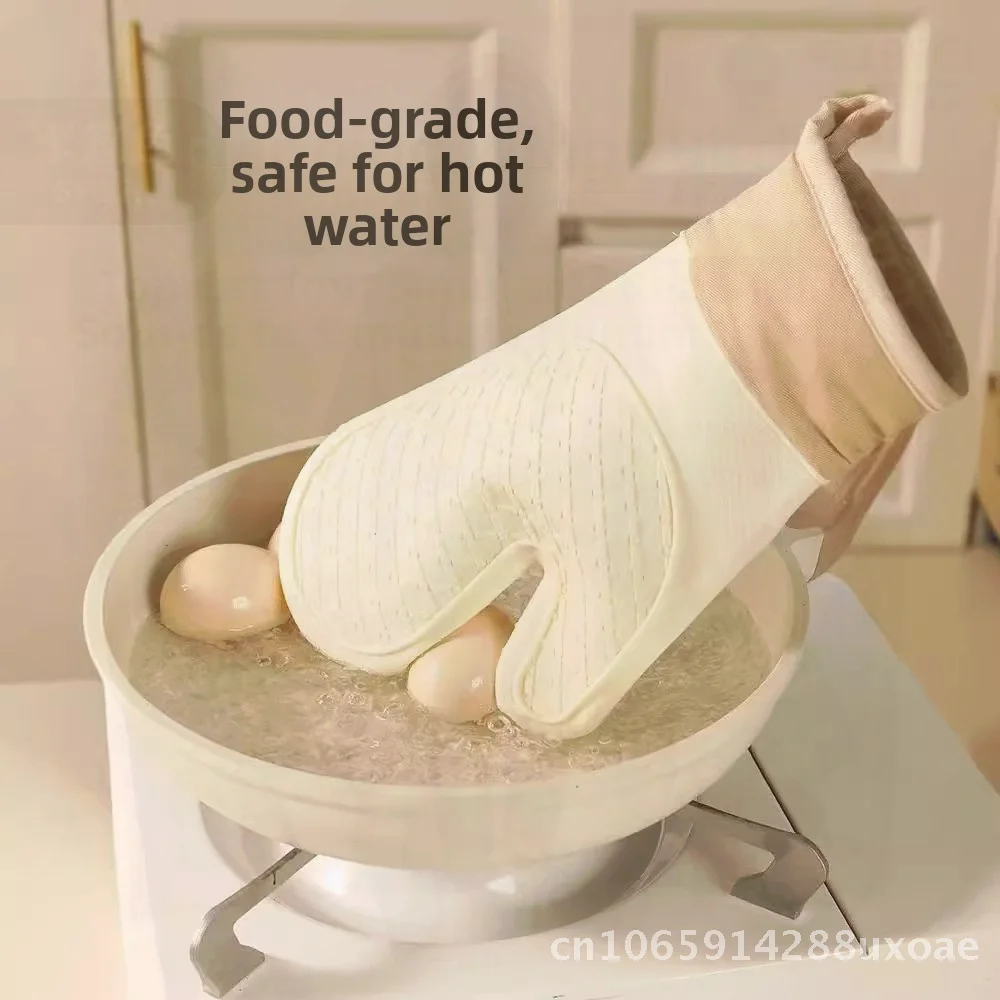 

in stock Thickened Oven Heat Insulation Anti-scalding Gloves Special Heat-resistant and High-temperature resistant Gloves