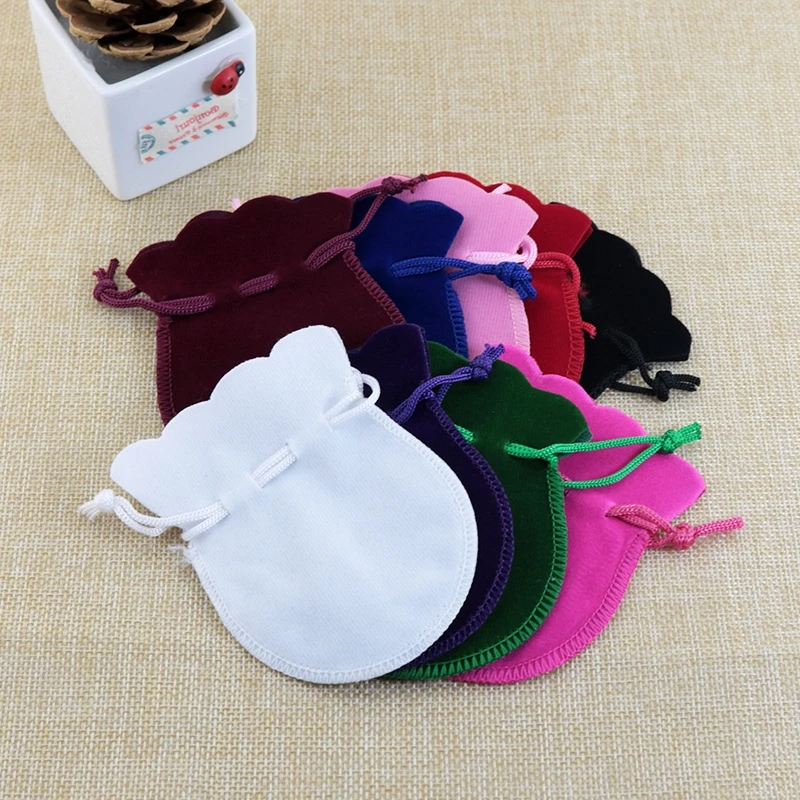 10Pcs/Lot Velvet Drawstring Bags Gourd Jewelry Bags Storage Pouches for Wedding Christmas Party Gifts Ornament Packaging Bags
