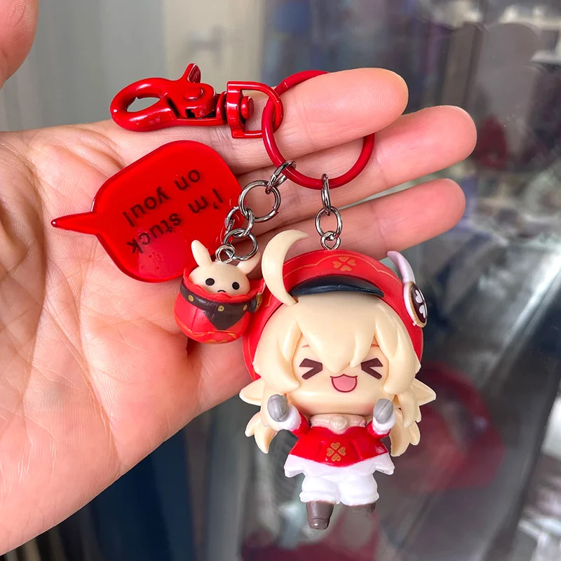 Anime Genshin Impact Klee Venti Diluc Ragnvindr Fischl Kaeya Cosplay Cute Backpack Ornament Xmas Gifts Keychain Doll Pendant