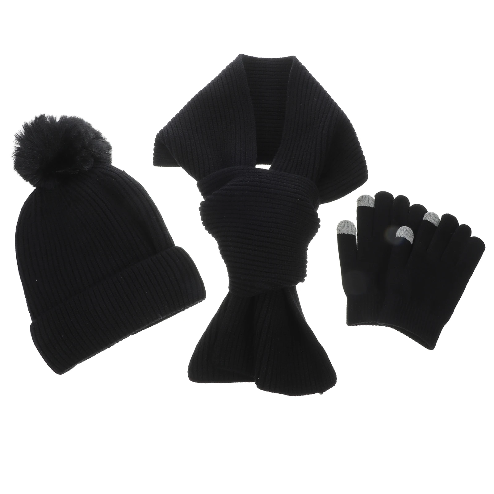

Touch Screen Gloves Scarf Hat Set for Women Winter Warm Thermal Hats Water Proof Cold Weather Riding Gloves Beanie Soft Material