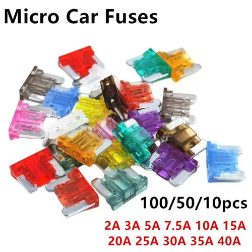 Juego de fusibles de cuchilla para coche, conjunto surtido de microfusibles para automóvil, 100/50/10 piezas, 2A, 3A, 5A, 7,5a, 10A, 15A, 20A, 25A, 30A, 35A, 40A