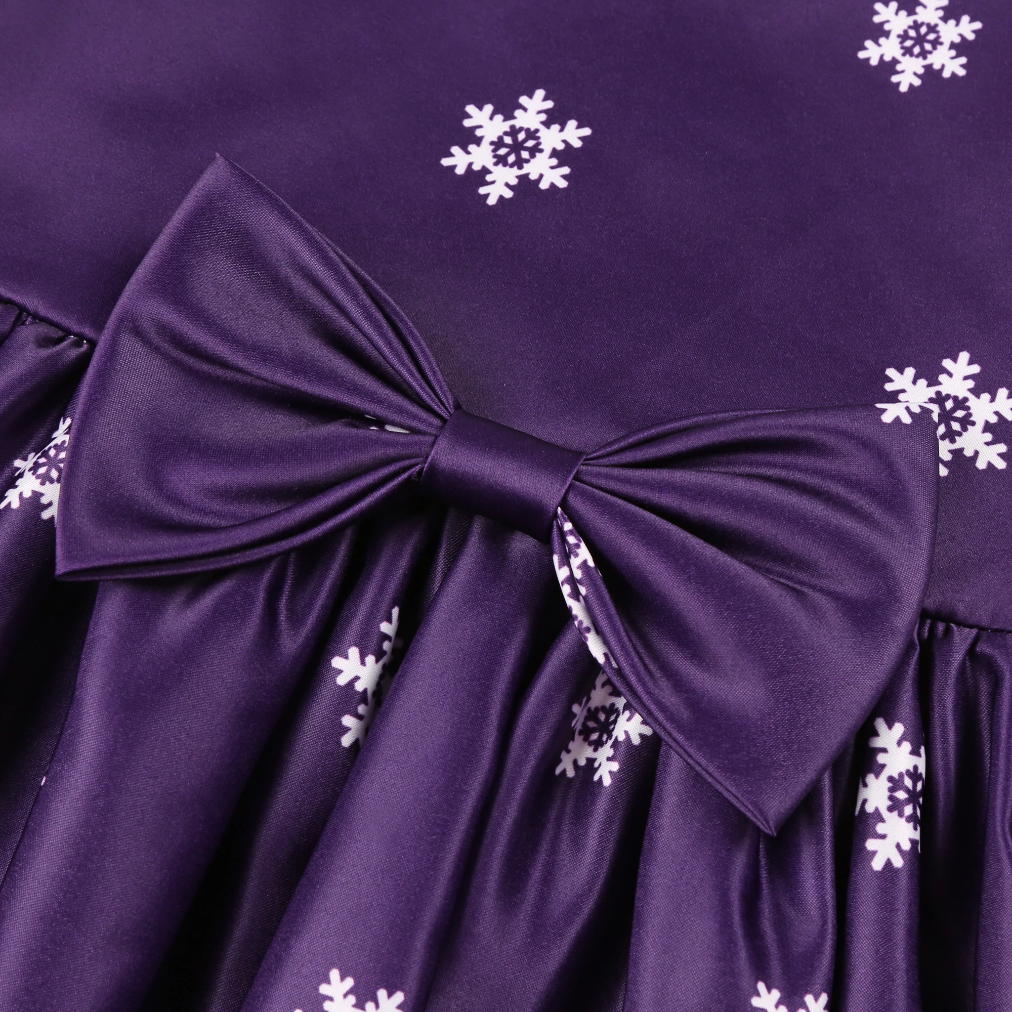 2026 Neues Mädchenkleid Weihnachtsmann Schneekleid Cartoon-Print Prinzessinnenkleid Weihnachtskostüm Ins – Detail 6