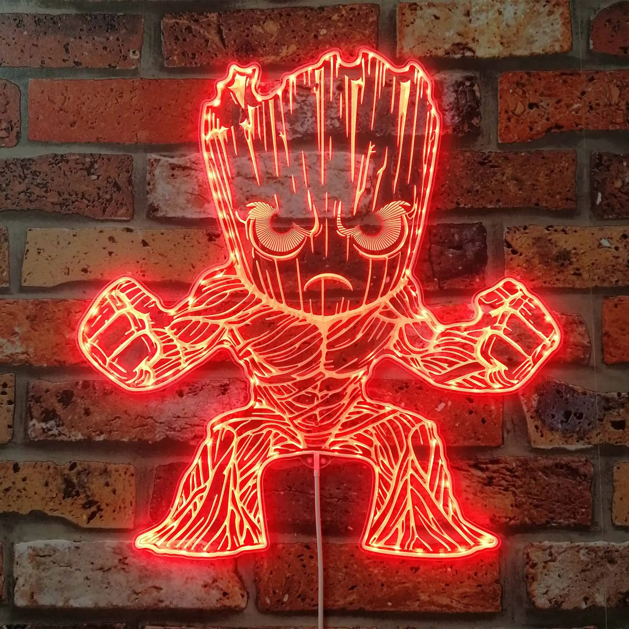 Groot Dynamic Edge RGB LED Light Sign, Game Room Decor, Gaming Night Light