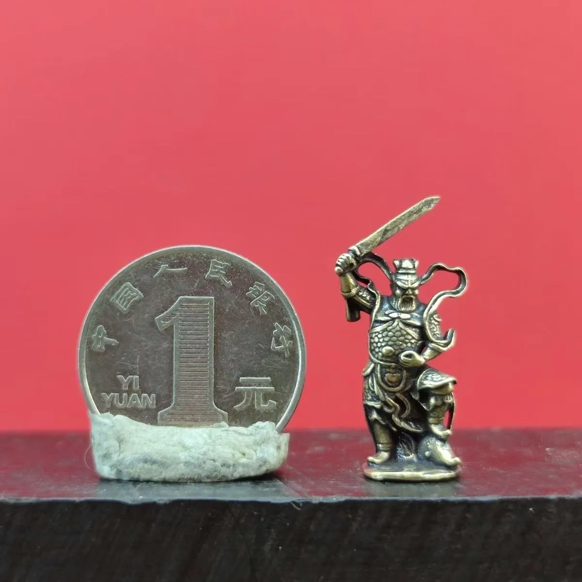 Vintage Mini Brass Southern Growth King Virudhaka Buddha Statue