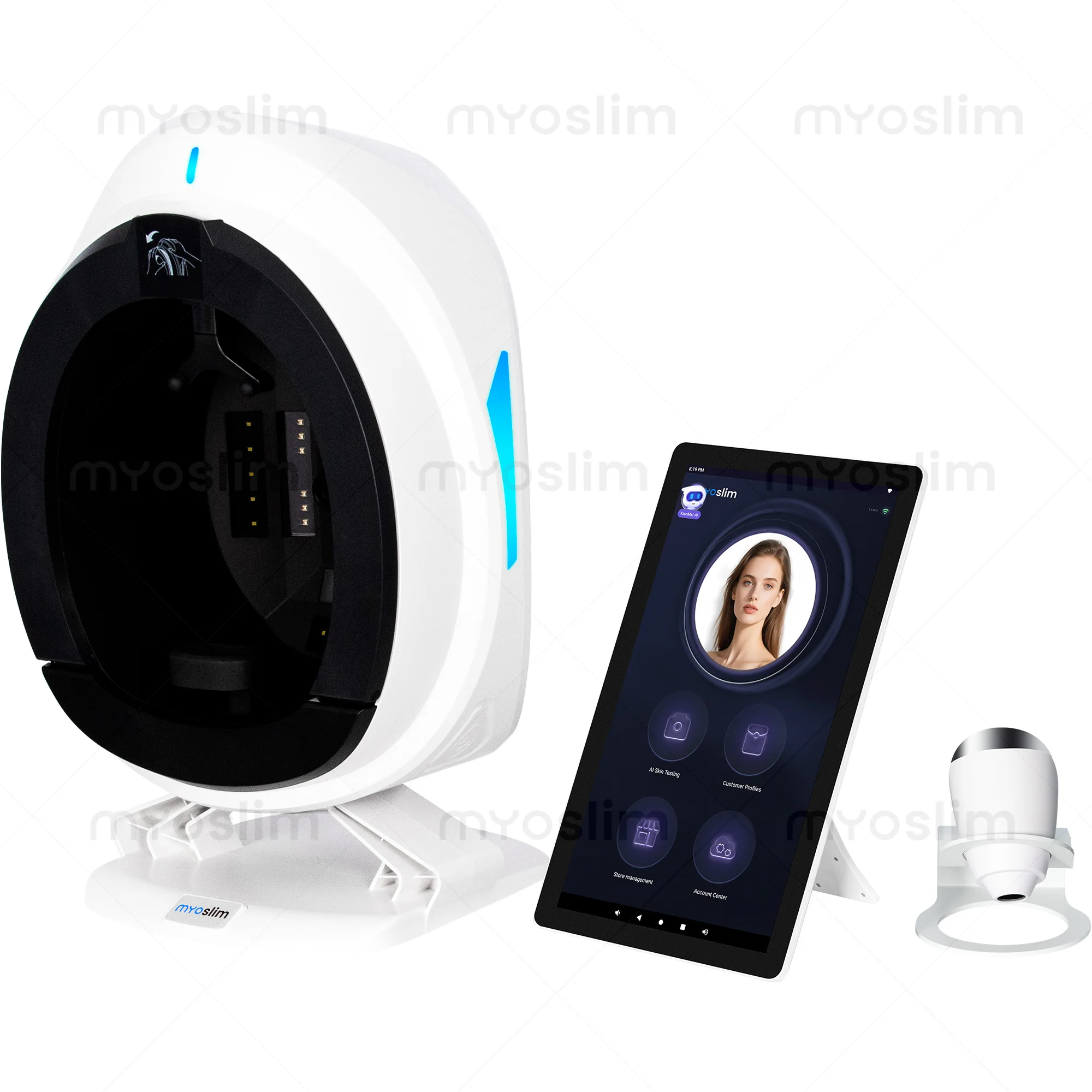 Afbeelding 3: AISIA Q1pro Multispectrale AI Huidanalysator 3 Camera's UV RGB 8 Spectra 3D Dermale Gezichtsdiagnose Professionele Salon Huidtester