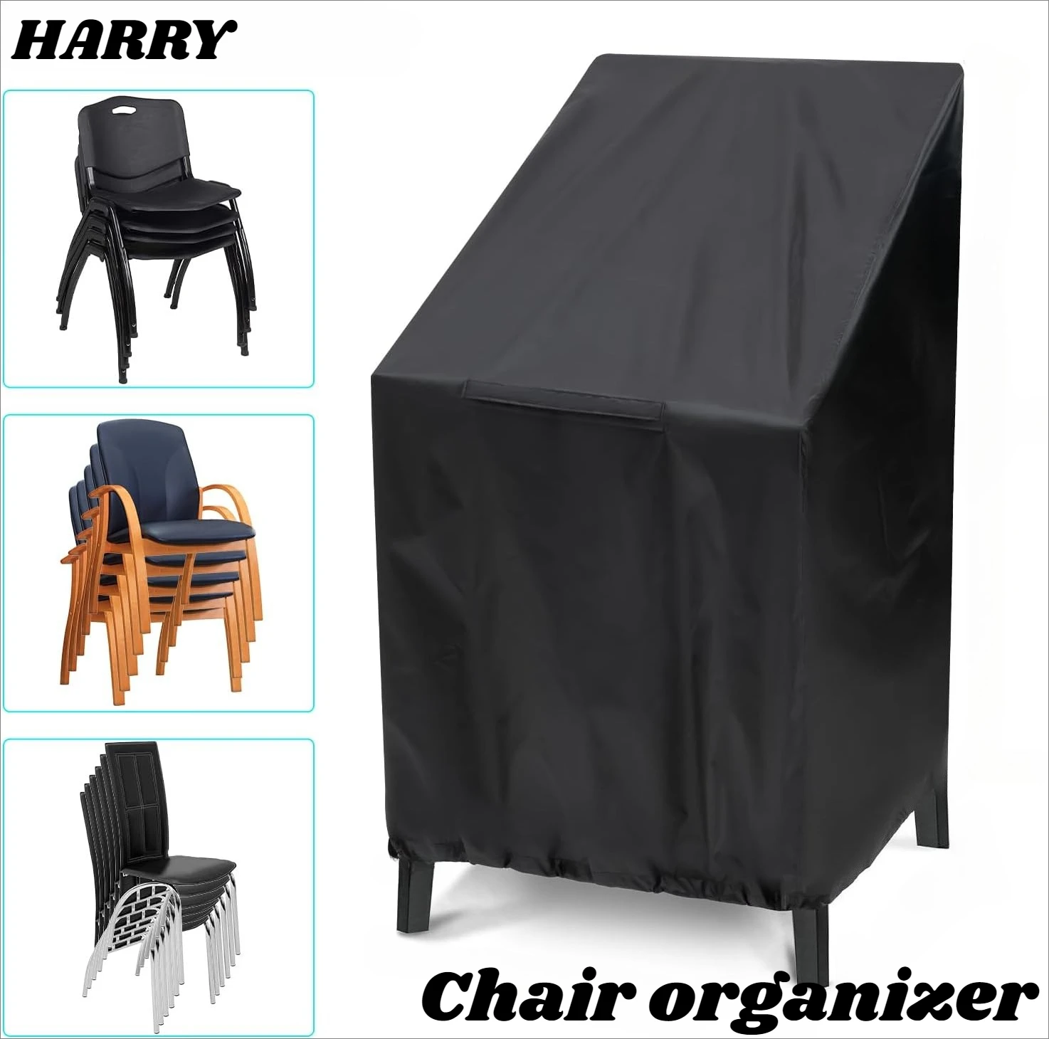 Stacked Chair Dust Cover Storage Bag Outdoor Garden Patio Furniture Protector High Quality Waterproof Dustproof Chair Organizer