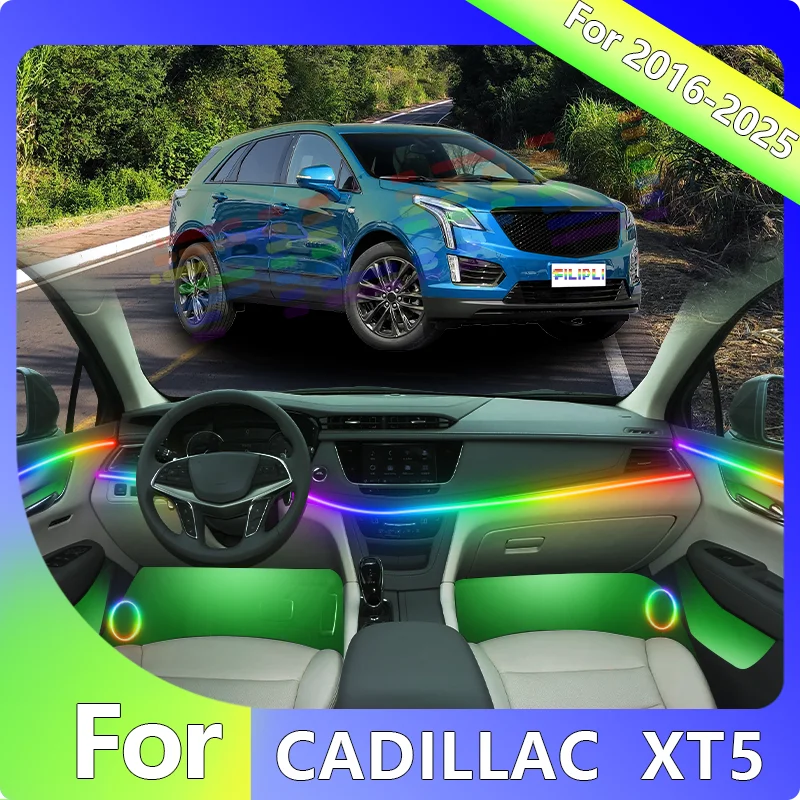 

FILIPLI For The CADILLAC XT5 For 2019 Voice Controlled Car Interior LED Mood Light Cyberpunk Car Ambient Light Easy To Install