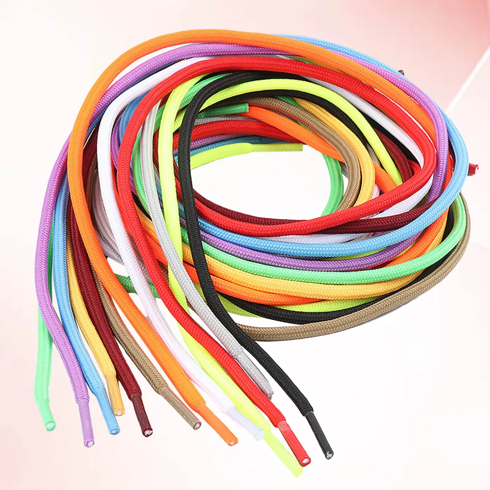 

20Pcs 120Cm Round Shoelace Set Colorful Braided Shoe Laces for Men Women Sneakers Running Shoes Fashion Solid Color Rope