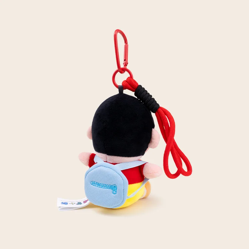 Miniso Crayon Shin Chan Plush Keychain Kawaii Student Backpack Pendant Cartoon Cross Dressing Plush Doll Toy Children Gift