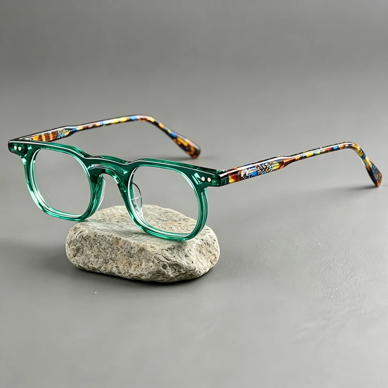 High-Quality Acetate Retro Square Design Unisex Daily Commute Wearable Support Myopia Lenses Fashion Optical Eyeglass Frame