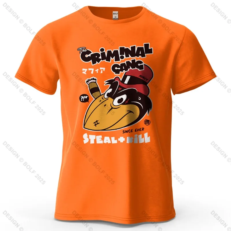 Criminal Gang Letter Printed Men's and Women's Fashion Trend Short Sleeved Summer New Soft Skin Friendly Casual T-shirt