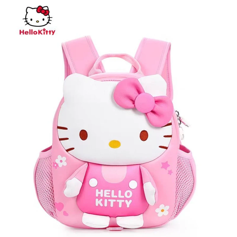 Mochila portátil de gran capacidad para niña, bonita mochila con patrón de dibujos animados creativos, dulce Hello Kitty, personalidad de moda simple, ligera