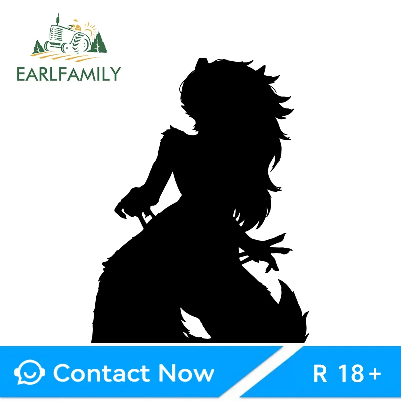 

EARLFAMILY Furry Loona Car Sticker Wolf Ear Personality Hardcore ATV Vehicle Decals Occlusion Scratch Car Accessories Graphics