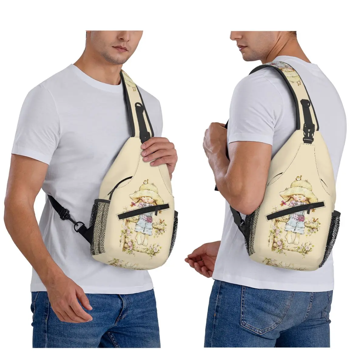 

Kawaii Sarah Kay Chest Bag Men Sling Crossbody Backpack Chest Bag Travel Hiking Daypack Shoulder Bag