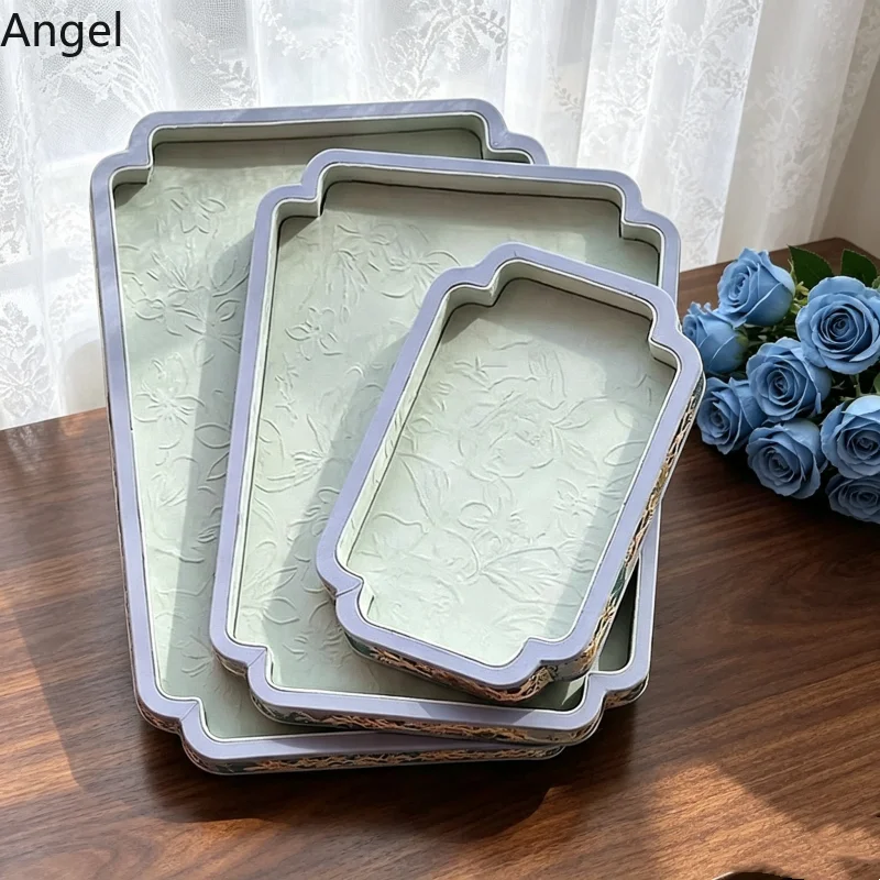 Hot Sale Song Brocade Jewelry Display Tray, Ramadan Gift Plum Blossom Corner Viewing Plate for Beads & Necklace