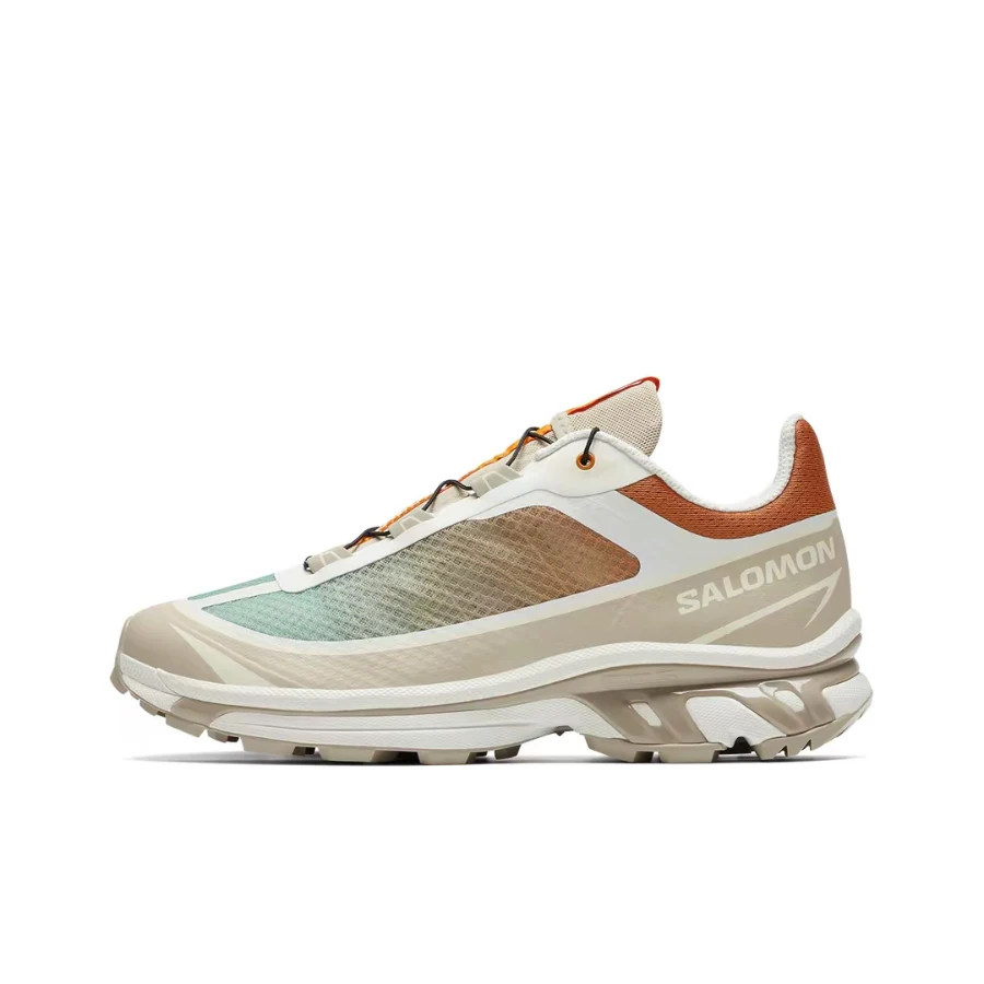 Salomon XT-6 FT Lightweight,Flexible,Durable, Supportive,and Breathable Low-Cut Hiking Boots (Unisex) in White and Brown  477744