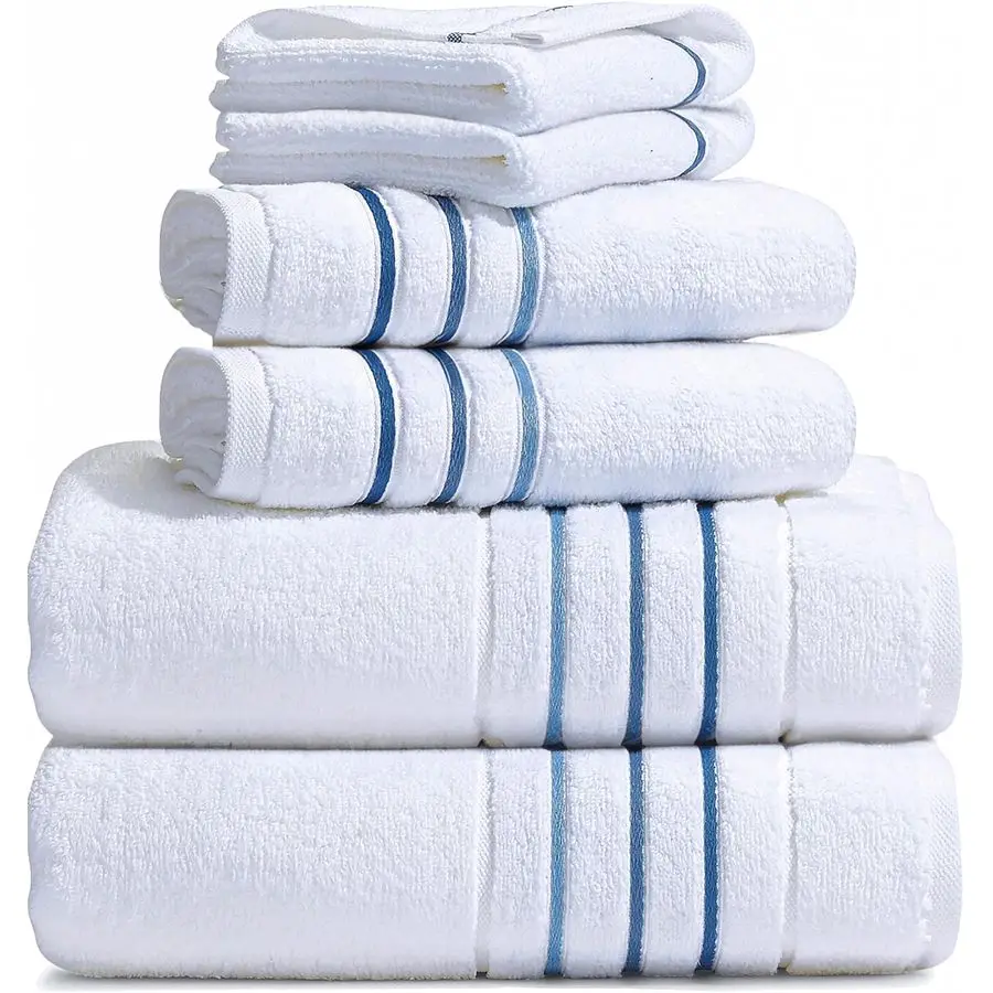 

Bath Towel SetWhite Towel For Bathroom, Luxury Hotel Spa Quality, 100 Cotton .Includes 2 Large Bath Towels, 2 Hand Towels and 2