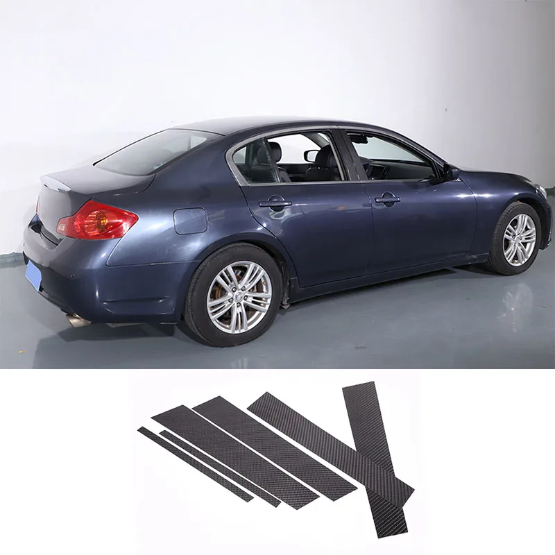 

For Infiniti G Series 2007-2013 Soft Carbon Fibre Car Door Window Center B Pillar Post Trim Cover Sticker Car Accessories