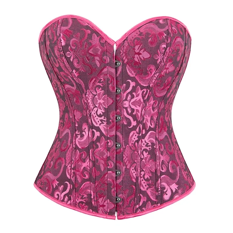 Jacquard vintage espartilho topos feminino gótico overbust bustier rendas shapewear emagrecimento cintura moldar korset