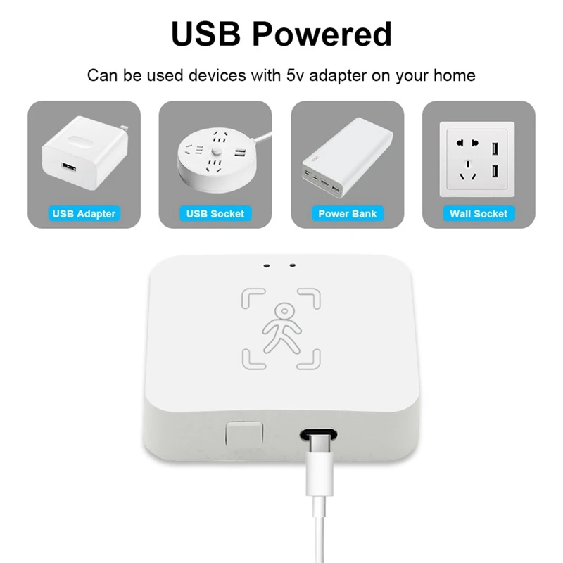 B34B-Tuya Zigbee Human Presence Detector Smart Human Body PIR Sensor Mmwave Radar Microwave Motion Sensor Intensity Detect