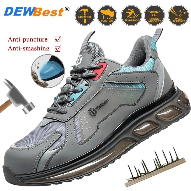 

Mens anti-puncture wear-resistant work shoes men Lightweight anti-smash work shoes European standard steel toe protective shoes