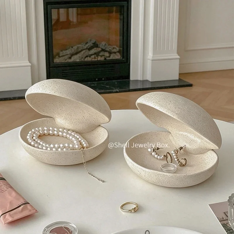 Shell Shaped Ceramic Storage Tray Tabletop Home Decor Key Bowl Entryway Catchall For Women Housewarming Gift Coastal Boho
