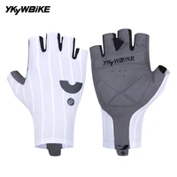 YKYWBIKE-guantes de ciclismo de verano, guantes deportivos de bicicleta a rayas aerodinámicas tejidas de medio dedo, guantes MTB para bicicleta de carretera que absorben los golpes