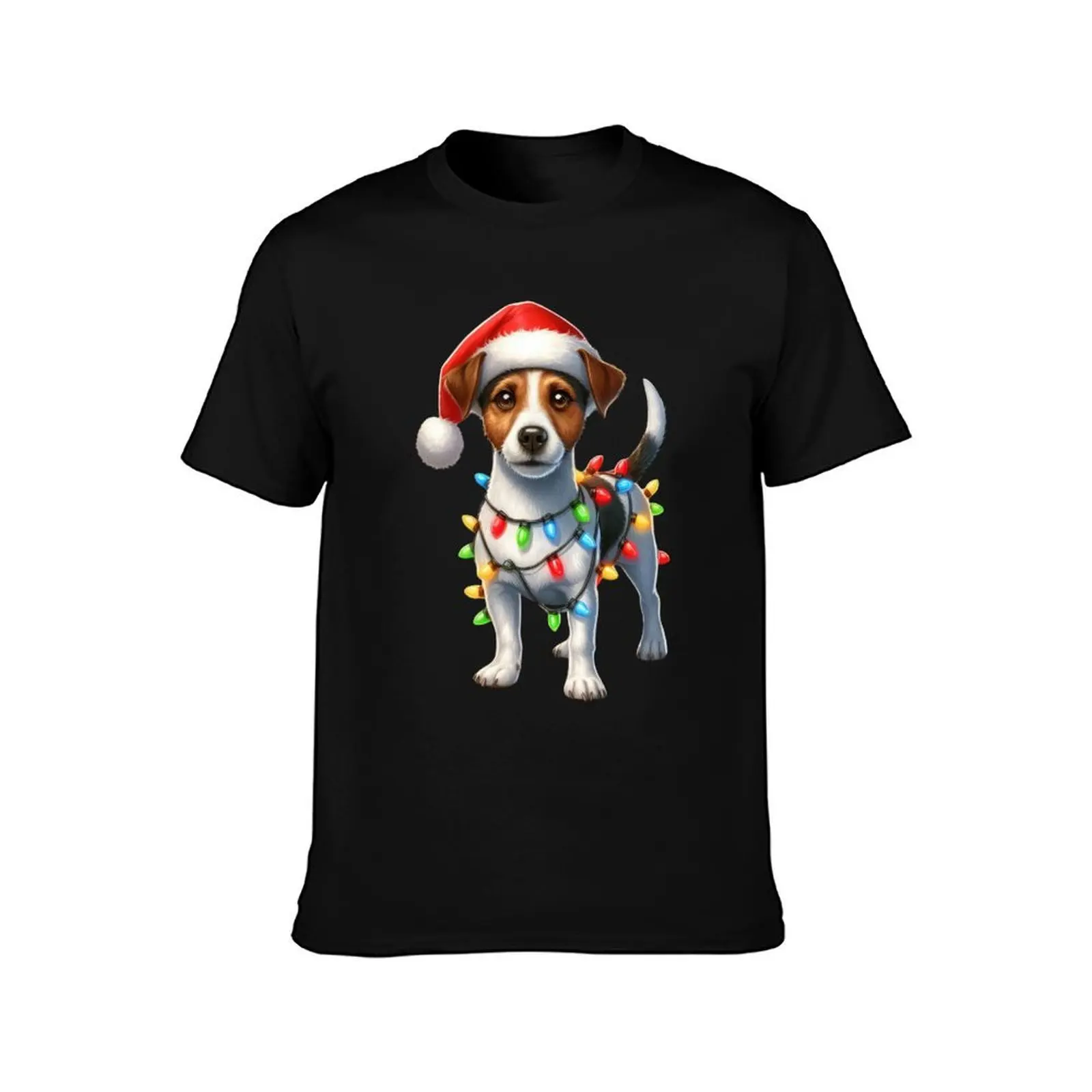 Jack Russell Terrier Dog Christmas T-Shirt Worker Basic Short Sleeve Tee T-Shirt