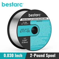 bestarc Flux Core Welding Wire, 0.030” E71T-GS Gasless MIG Wire, Mild Steel MIG Welding Wire with Low Splatter, 2-Pound Spool