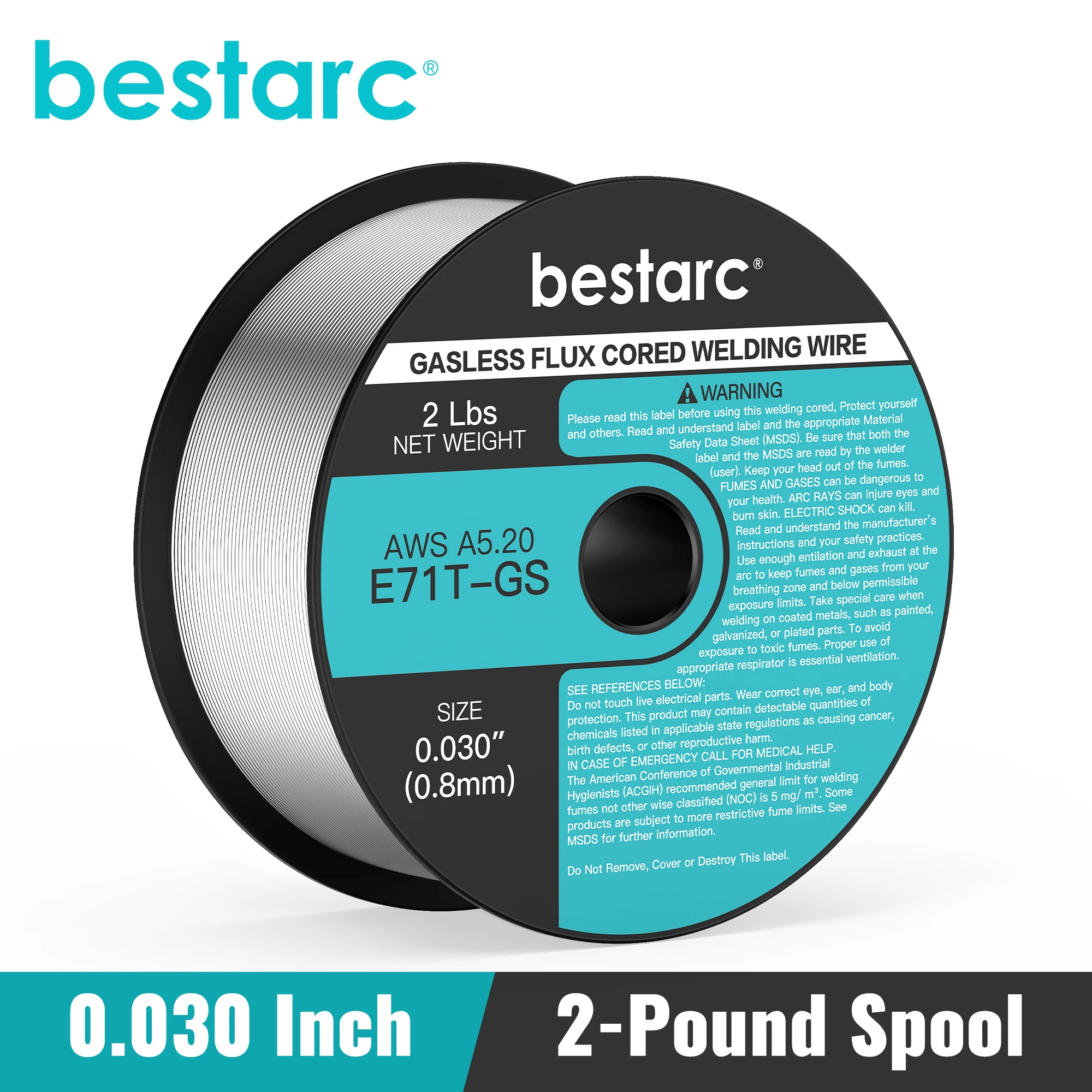 Fio de Soldagem com Núcleo de Fluxo Bestarc Fio Mig sem Gás E71t-gs de 0030” Fio de Soldagem Mig de Aço Suave com Respingos Baixos Carretel de Libras