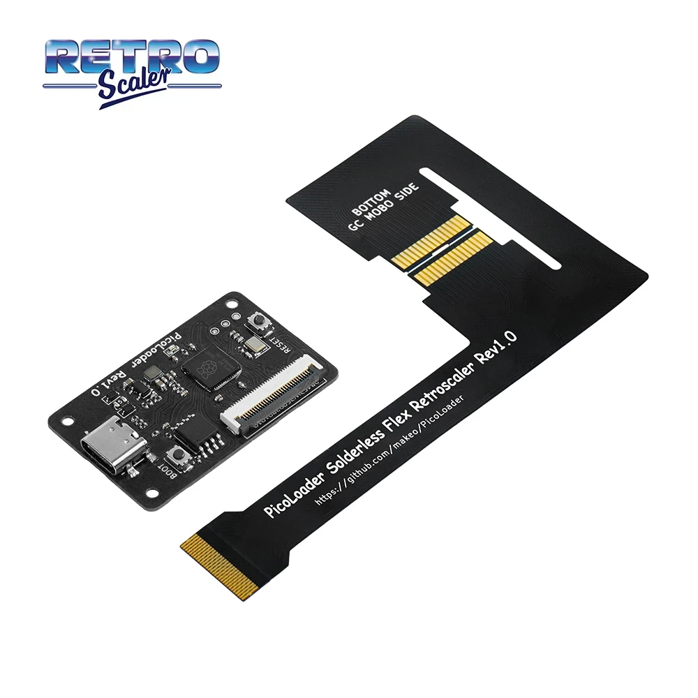 レトロスケーラー ブラック ピコローダー フレックスケーブル 溶接不要 互換性のある SD2SP2 GC2SD SDGecko NGC ゲームキューブ ゲームコンソール用