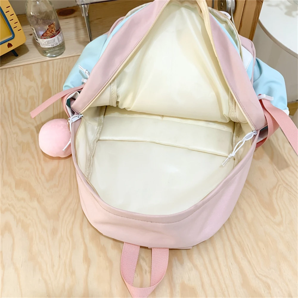 Panelled High Quality Nylon Ladies Backpacks Fashionable New Large-capacity Ladies Schoolbags and Teenagers Laptop Backpacks Sac