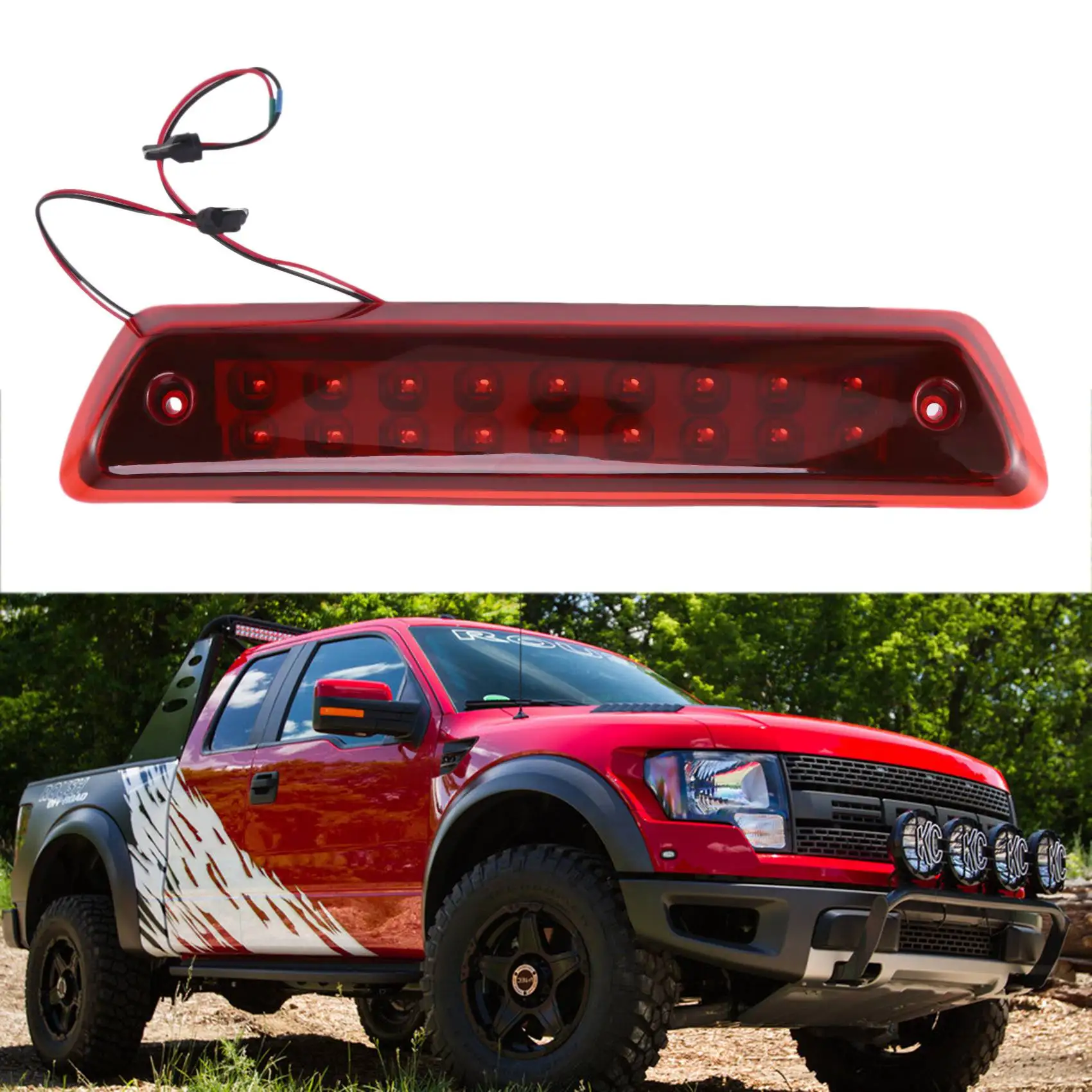 Car LED Third 3RD Tail Brake Light with Cargo Lamp Red for