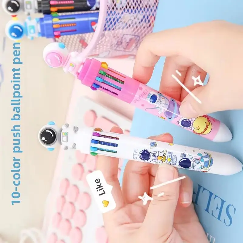 Children's Ten-color Ballpoint Pen Press-type Students Make Handbooks and Notes with High Value Multi-color Colored Pens