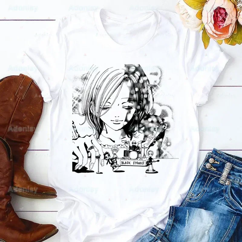 

Nana Anime Black Stones NANA Osaki Vintage T-shirts Women Summer Graphic Tees Shirts Tshirts Crew Neck Harajuku Tops