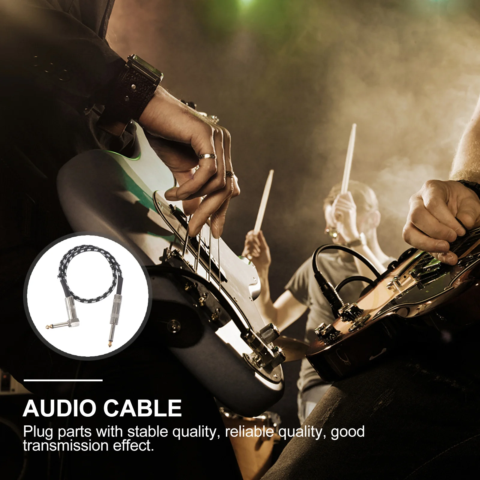 

1Pcs Exquisite Workmanship Guitar Cable Strong Weaving Process No Entanglement Scratch Resistance Guitar Cable Cord with Adapter