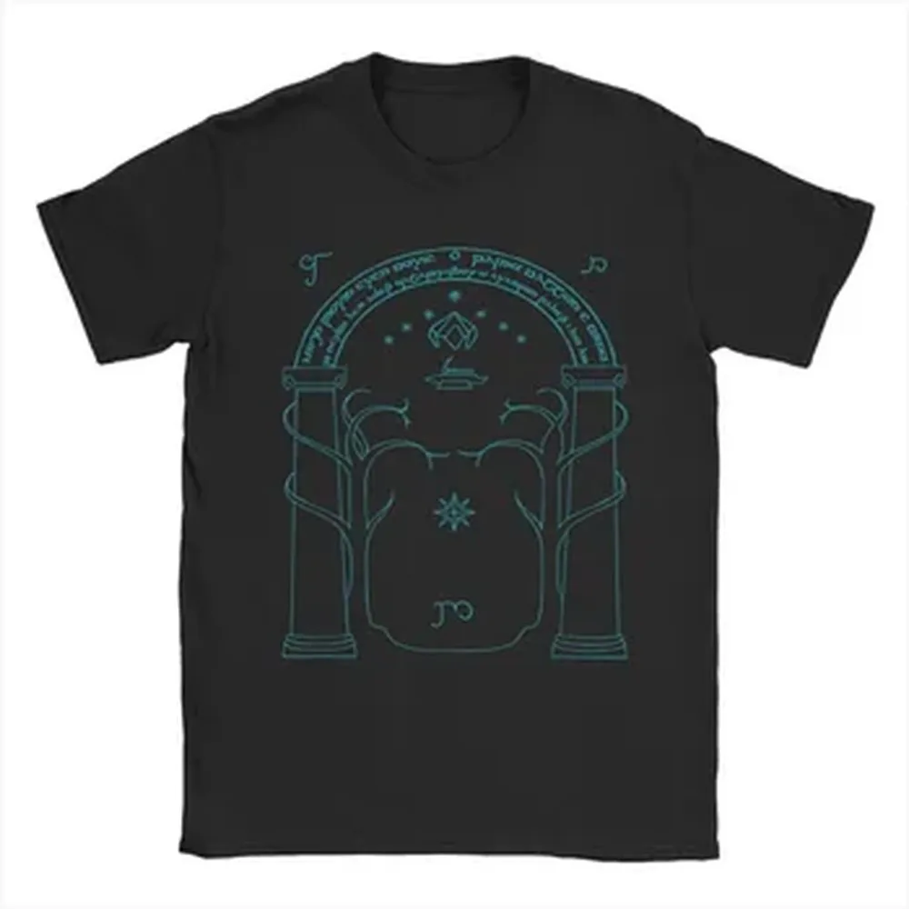 The One Ring Inscription L-Lords of The R-Rings T Shirt Men Pure Cotton T-Shirt Crewneck Tee Shirt Short Sleeve Clothing Gift