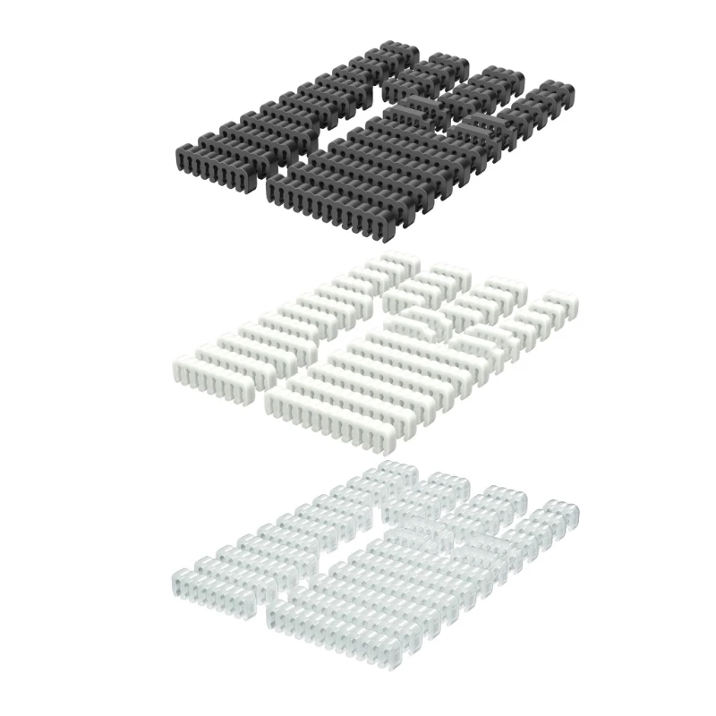 34PCS Comprehensive Cable Management Set Acrylic Cable Combs Wire Organizing N2UB