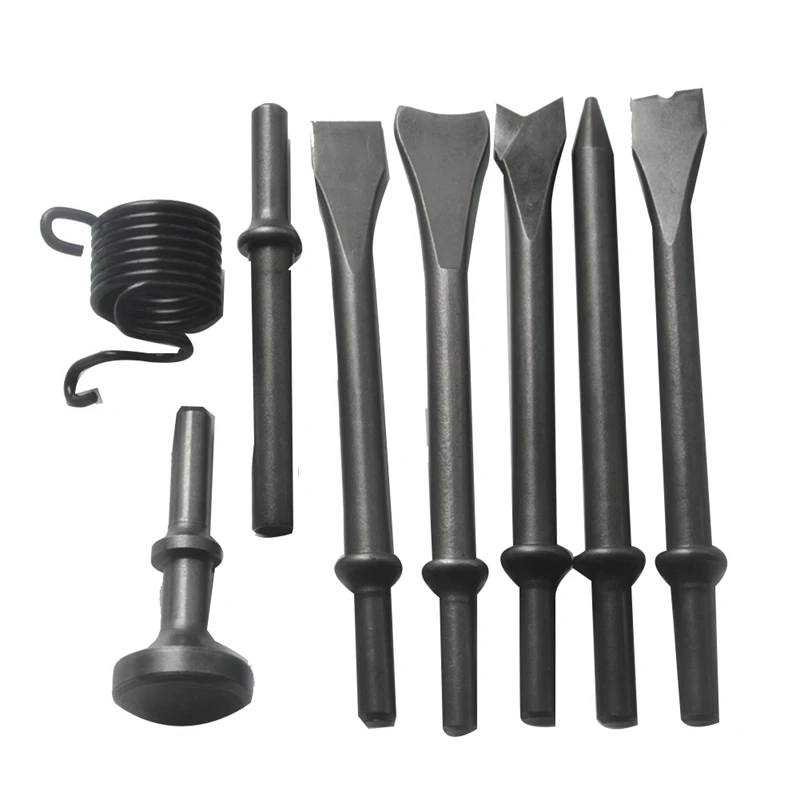 8 Pcs Air Chisel Head Set Pneumatic Chisel Air Hammer Punch Chipping Tool Pneumatic Chisel Air Hamme Cutting Rusting